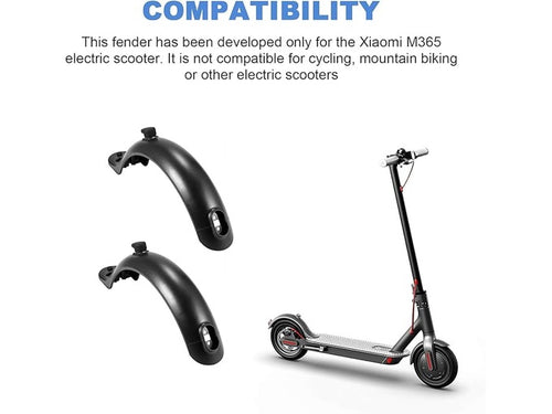 Schwarzes Schutzblech-Set für Xiaomi M365 E-Scooter, Kompatibilität mit hinterem Schutzblech