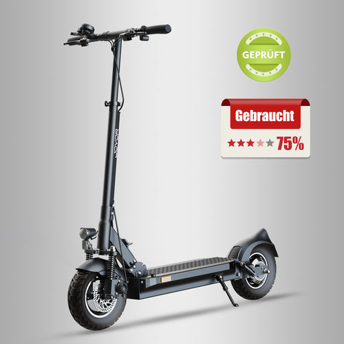 Gebrauchter schwarzer Joyor Y8-S Elektroroller mit 75% Wertung, geprüfter und straßenzugelassener E-Scooter