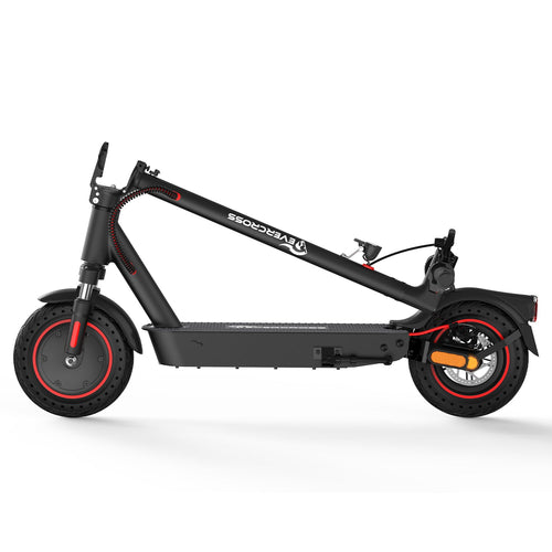 Faltbarer Evercross EV10K Pro E-Scooter in Schwarz mit roten Akzenten, Evercross E-Scooter EV10K PRO - WeRoll Tech