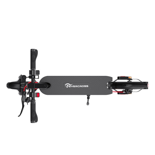 Evercross EV85F E-Scooter in Schwarz mit roten Akzenten - kompakt und modern, Evercross E-Scooter EV85F - WeRoll Tech