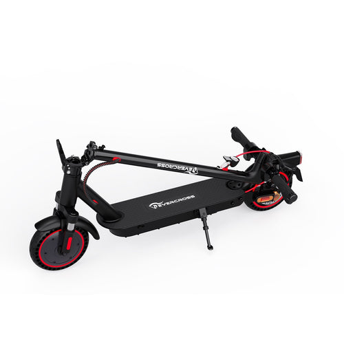 Faltbarer Evercross E-Scooter EV85F in Schwarz mit roten Akzenten, Evercross E-Scooter EV85F - WeRoll Tech