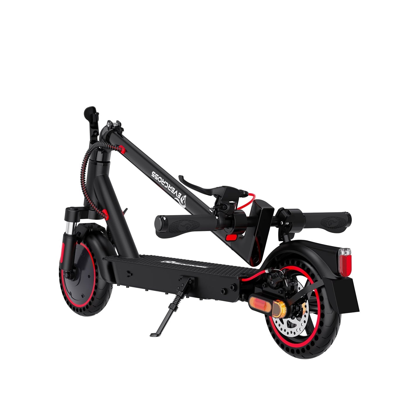 Faltbarer Evercross E-Scooter EV85F in Schwarz mit roten Akzenten, Evercross E-Scooter EV85F - WeRoll Tech