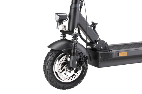 Vorderansicht des Joyor Y8-S E-Scooters mit robustem Offroad-Reifen und Bremssystem, Joyor Offroad E-Scooter Y8-S (ABE) - WeRoll Tech