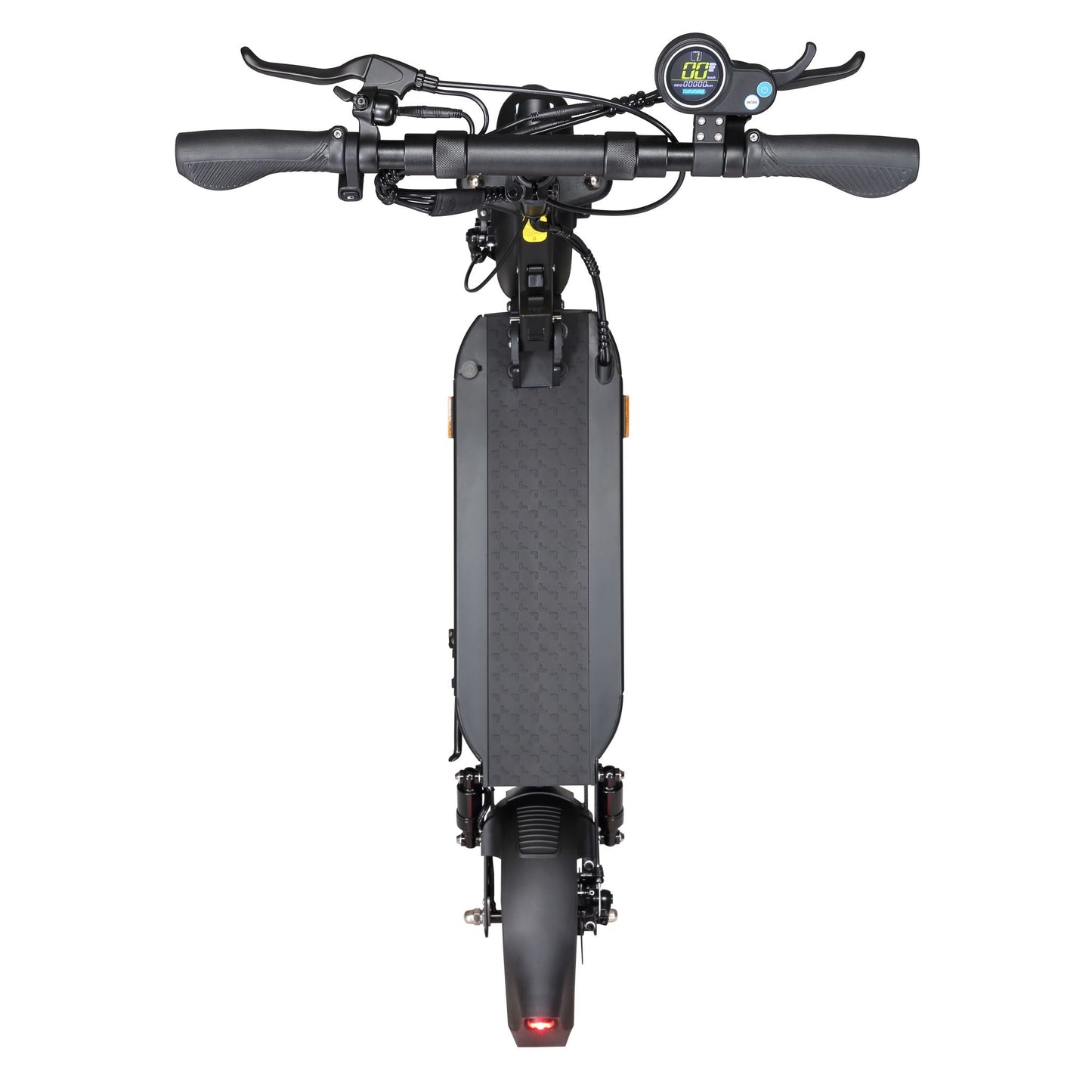 Obenansicht des Joyor Y8-S E-Scooters in Schwarz mit LCD-Display für Offroad-Abenteuer, Joyor Offroad E-Scooter Y8-S (ABE) - WeRoll Tech