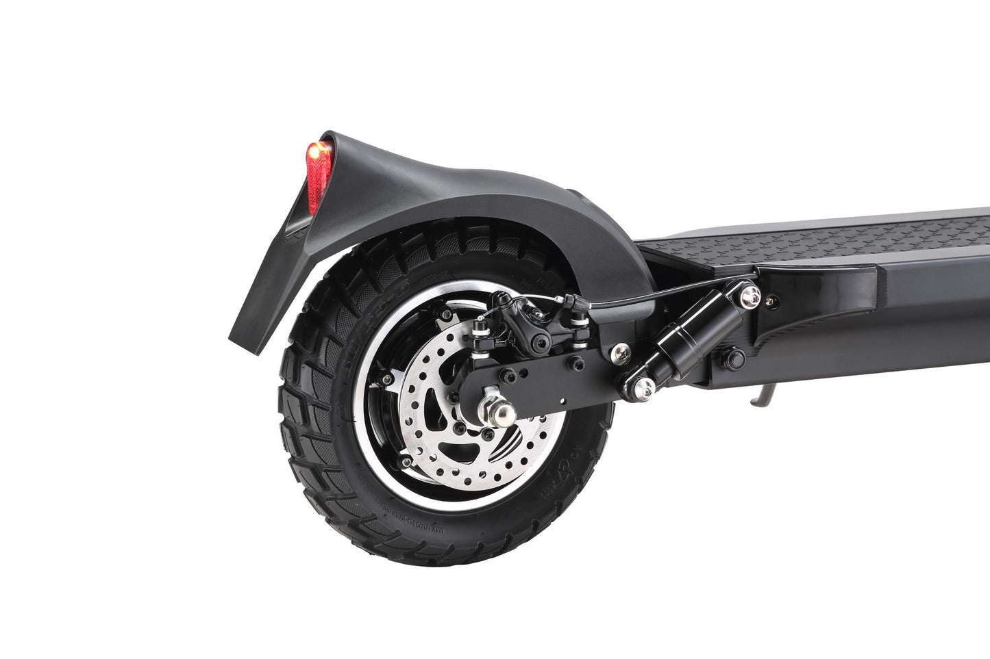 Hinterrad des Joyor Y8-S E-Scooters mit robustem Offroad-Reifen und Rücklicht, Joyor Offroad E-Scooter Y8-S (ABE) - WeRoll Tech