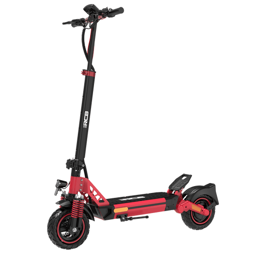 RCB D5 E-Scooter in Rot und Schwarz mit kraftvollem Design. RCB E-Scooter D5-WeRoll Tech