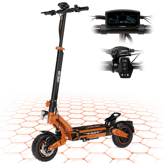RCB D7 E-Scooter mit LED-Anzeige und leistungsstarken Reifen. RCB E-Scooter D7-WeRoll Tech