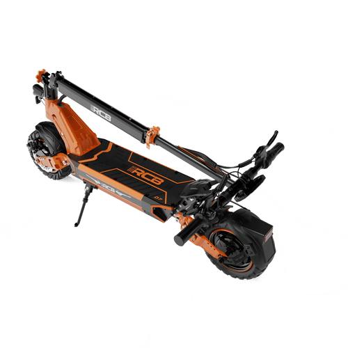 RCB D7 Pro E-Scooter orange schwarz, faltbar für urbane Mobilität und Transport. RCB E-Scooter D7 Pro ABE - WeRoll Tech