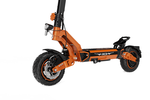 RCB D7 Pro E-Scooter orange schwarz, ideal für urbane Mobilität und Offroad-Fahrten. RCB E-Scooter D7 Pro ABE - WeRoll Tech