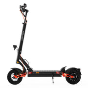 Joyor T6 Offroad-E-Scooter, schwarz mit orangefarbenen Akzenten, für Offroad-Abenteuer und den Stadtverkehr