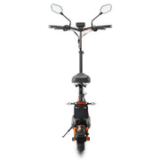 Elektroroller Joyor S8E mit Sitz und Spiegeln, ideal für den Einsatz in der Stadt und im Gelände.