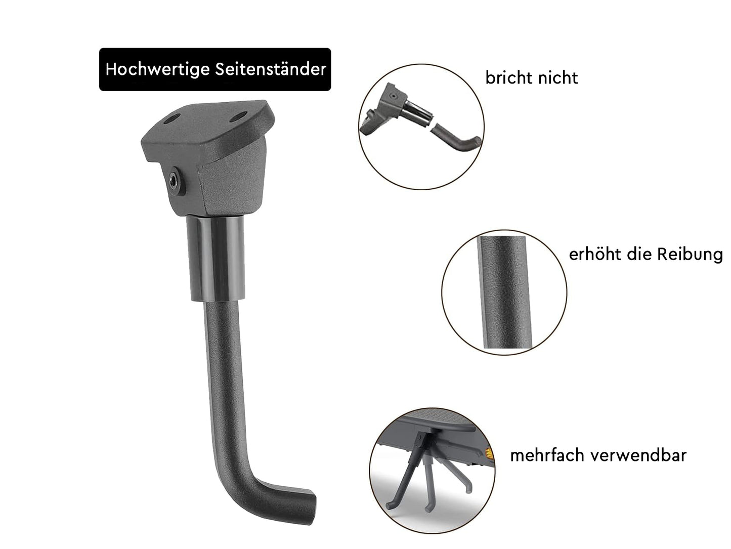 Seitenständer aus Aluminiumlegierung (Grau) für M365/Pro/Pro2