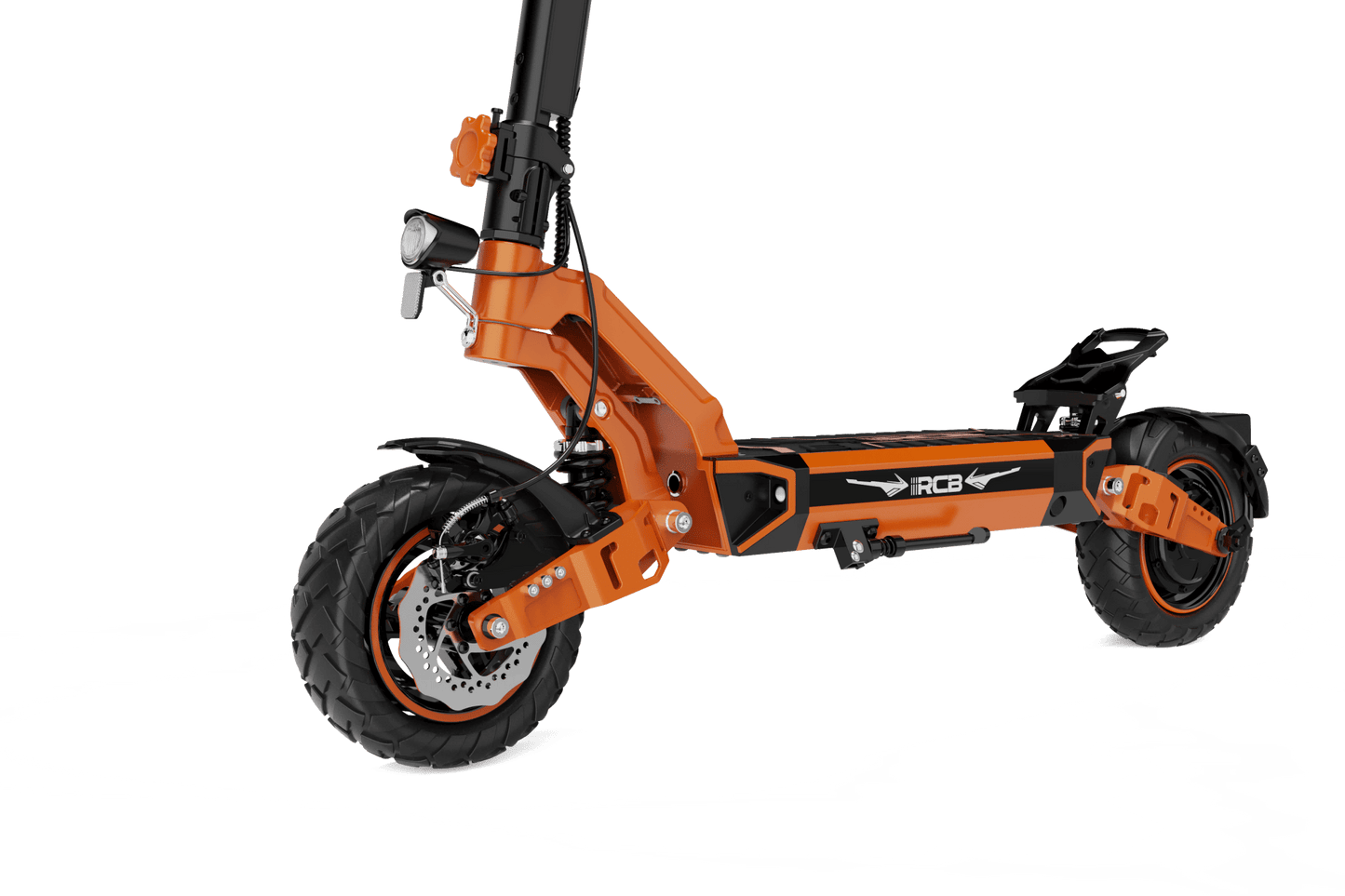 RCB D7 Pro E-Scooter orange schwarz, ideal für urbane Mobilität und Offroad-Fahrten. RCB E-Scooter D7 Pro ABE - WeRoll Tech