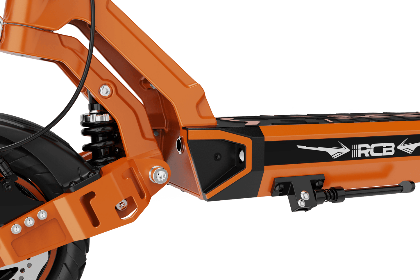 RCB D7 Pro E-Scooter fortschrittlichen Pendelarm-Federung vorne und hinten. RCB E-Scooter D7 Pro ABE - WeRoll Tech